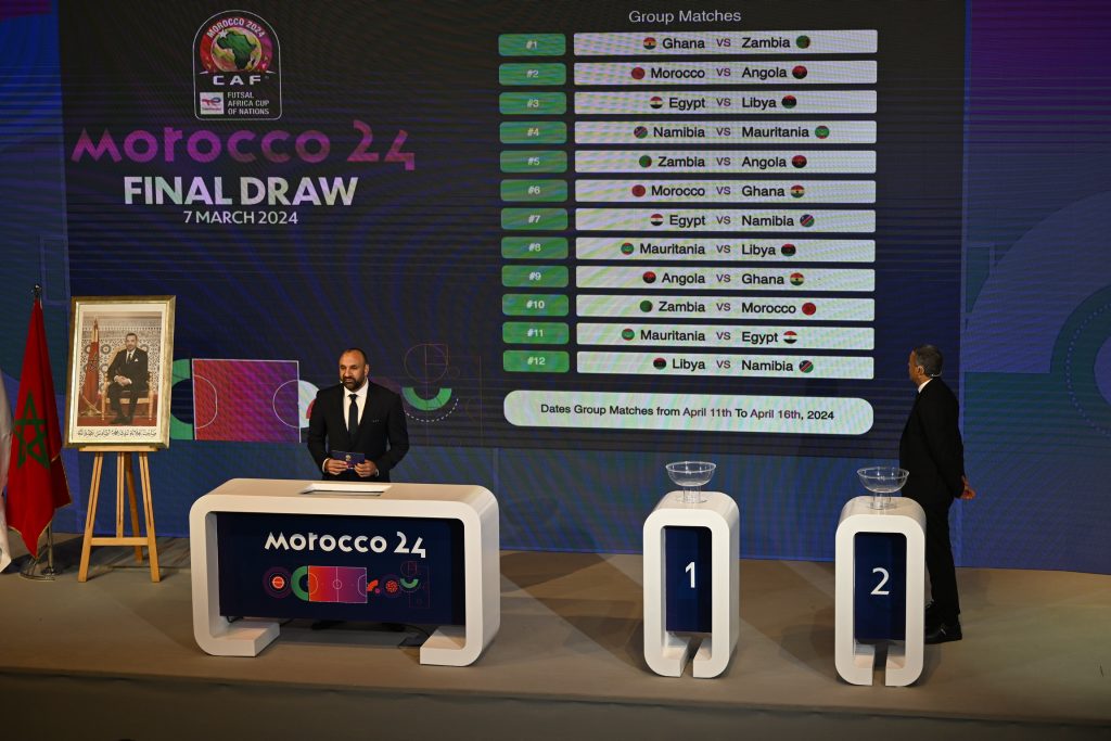 CAF Futsal AFCON 2024: Morocco in Group A alongside Angola, Ghana and Zambia